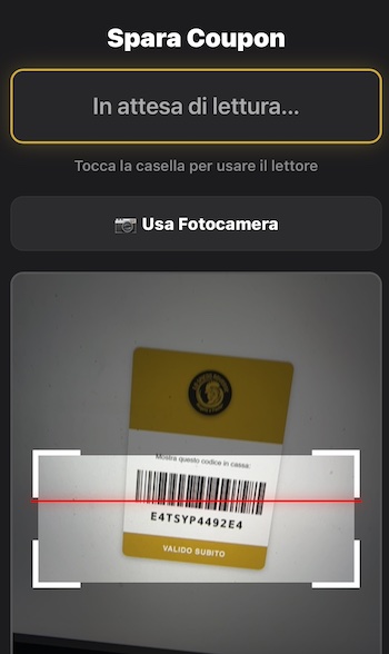 shopBOOSTER lettura barcode coupon